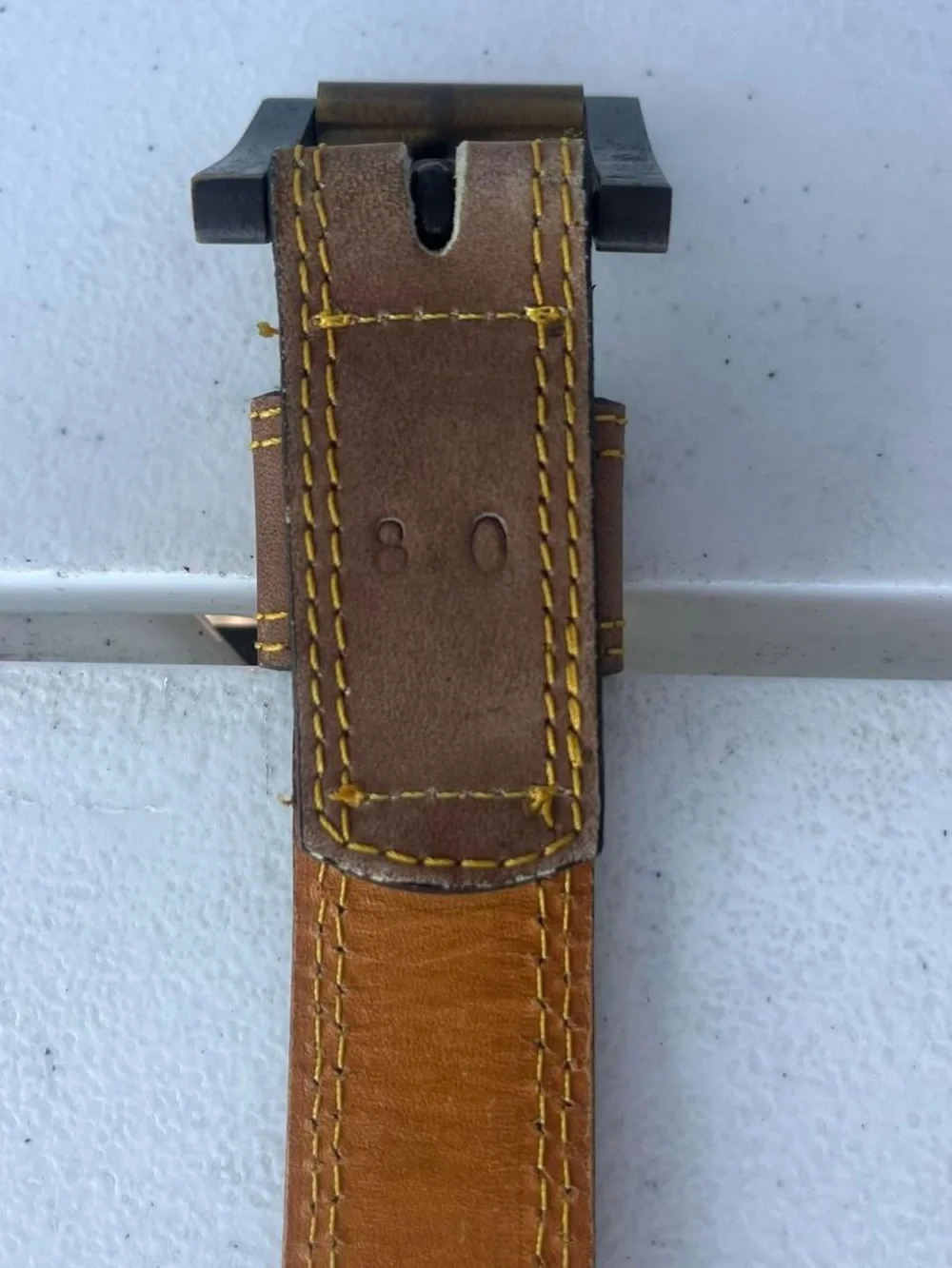 Timberland Brown Leather Belt Size 80 Classic Genuine Leather Casual Accessory